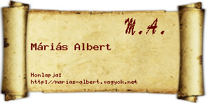 Máriás Albert névjegykártya